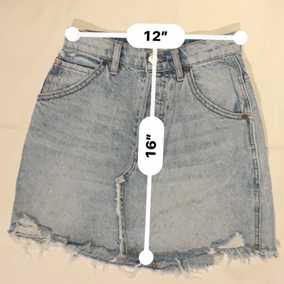 Free People “Brea” Women’s High Waist Cut Off Button-fly Denim Skirt 24R - Picture 5 of 13